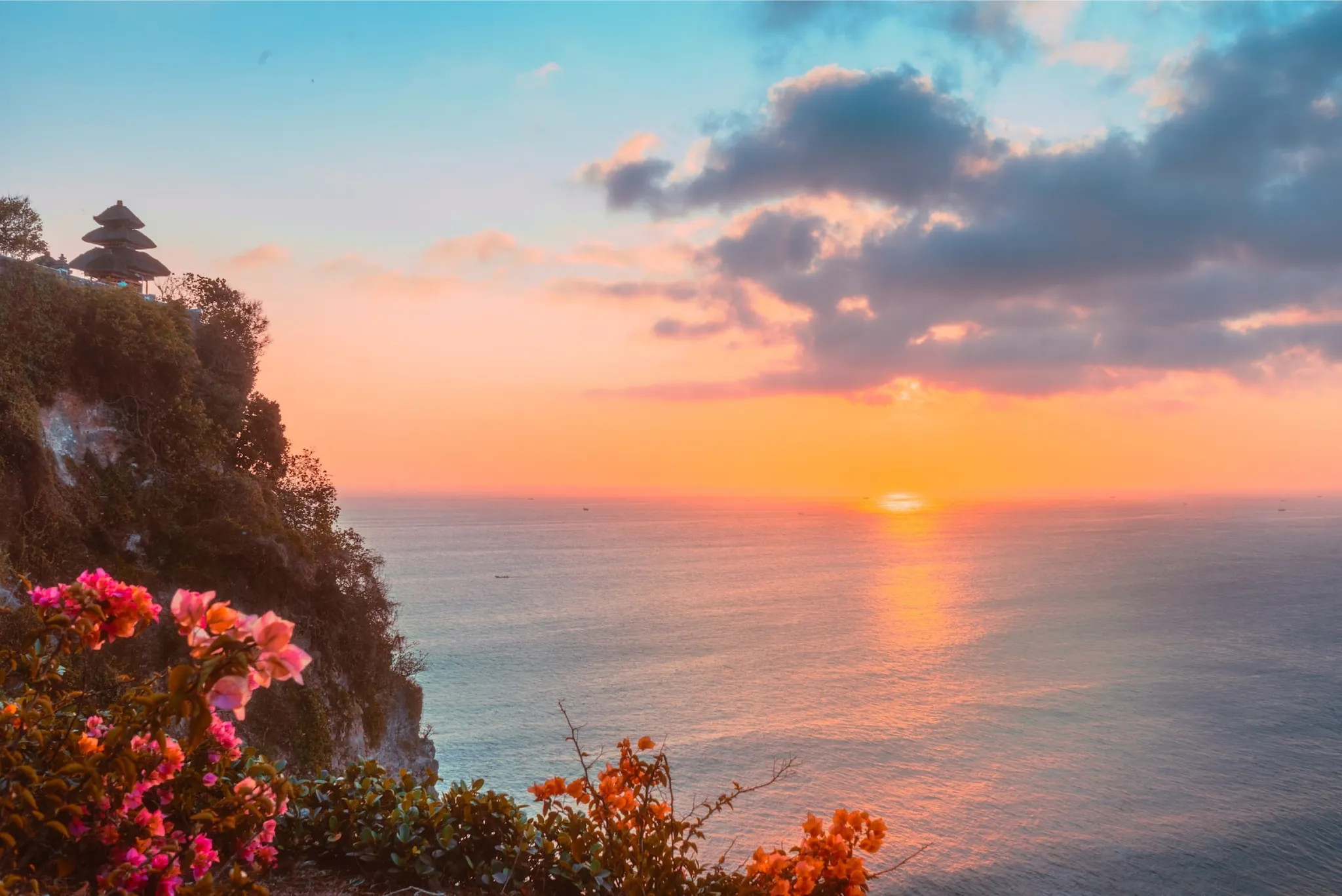 The cliffs of Uluwatu at sunset